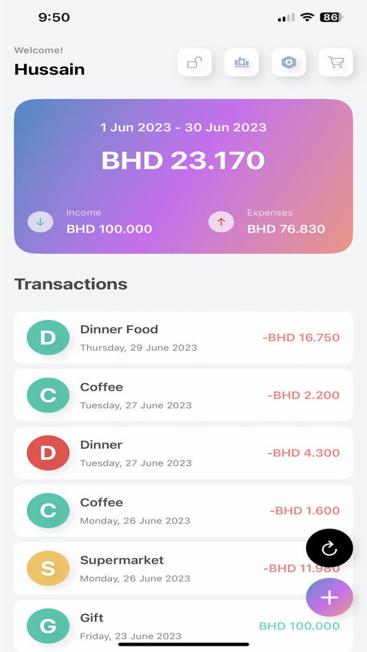 #1. Masrofat (iOS) 由: Hussain Barakat