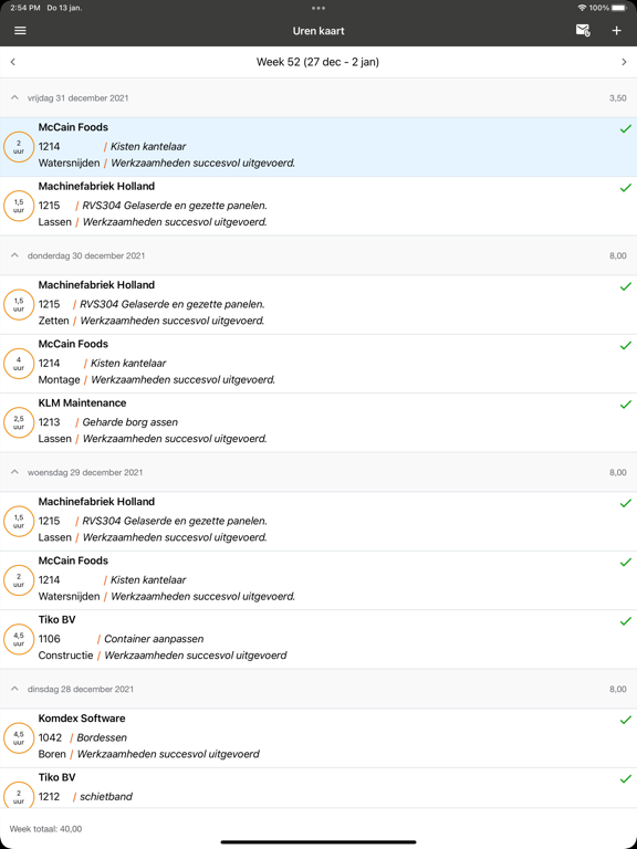 Screenshot #4 pour Komdex Urenregistratie