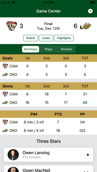 Okotoks Oilers Screenshot