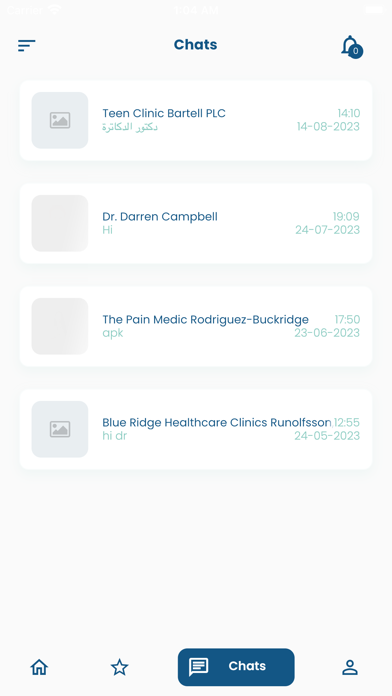 Clinical Providers Screenshot