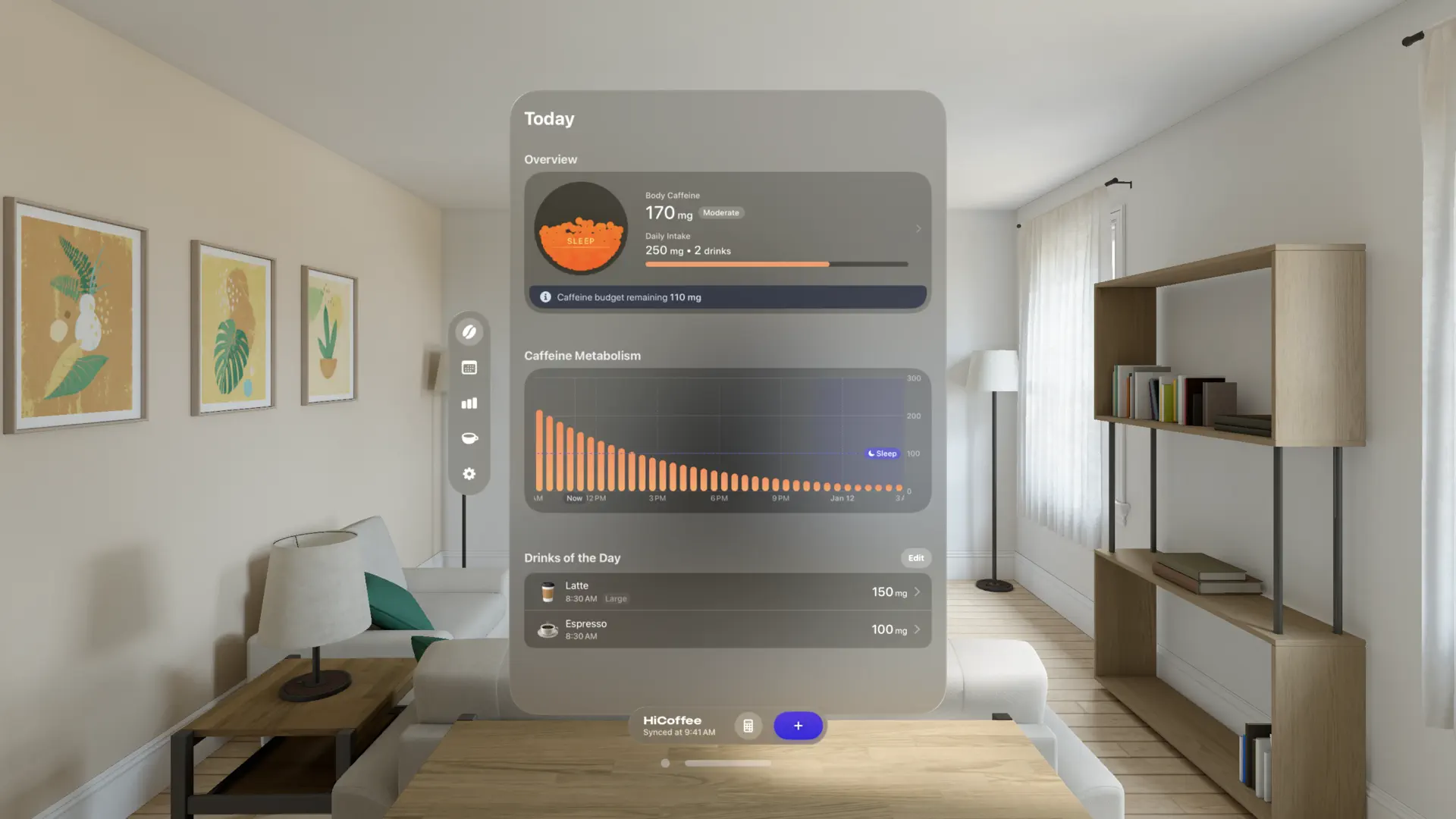 HiCoffee - Caffeine Tracker screenshot