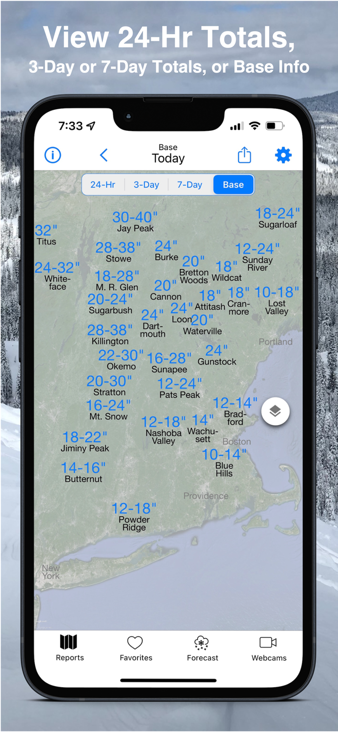 New England Snow Map