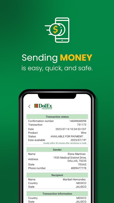 DolEx Money Transfer Screenshot