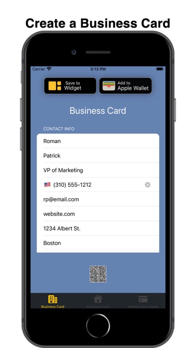 BizCard Widget Screenshots