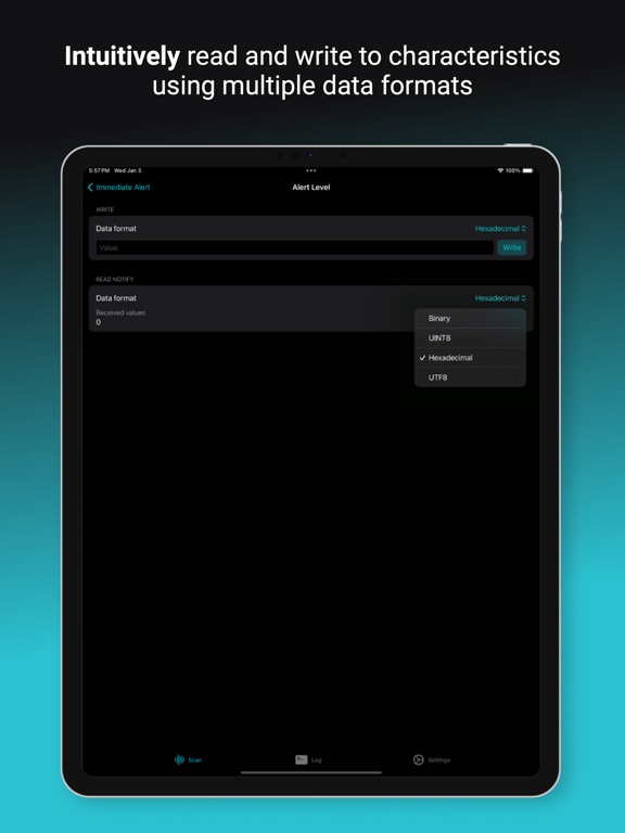 BLE Discover iPad screenshot 4 - Utilities app