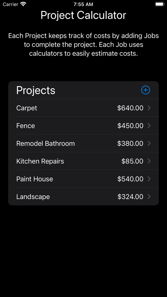 #1. Project Calculator (iOS) By: EasyStreet Apps