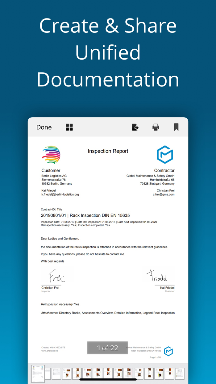 Rack Inspection DIN EN 15635