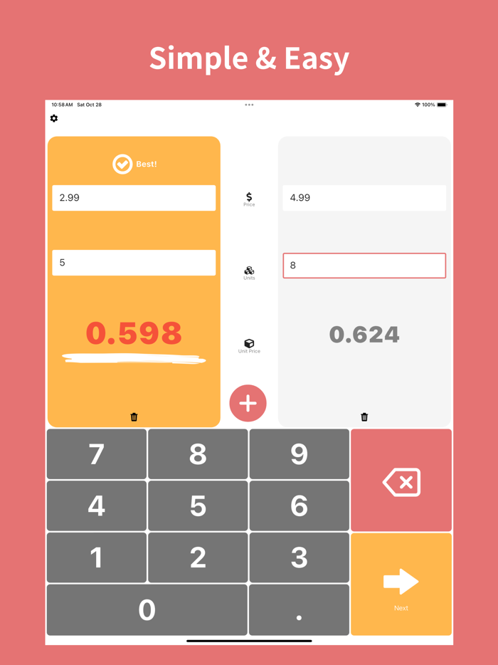 Shopping Unit Price Calculator