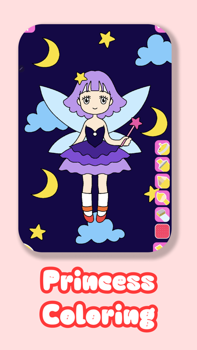 Pink Princess Coloring Book Screenshot