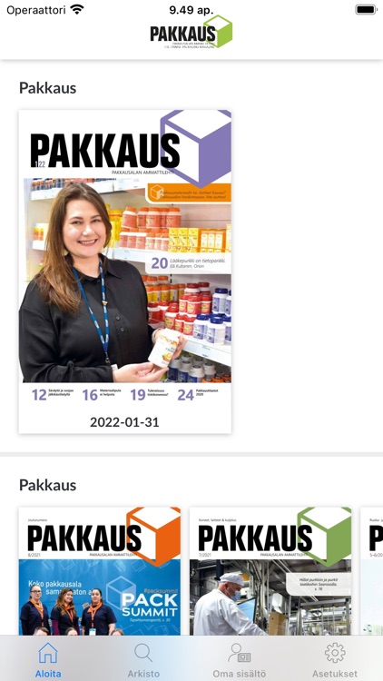 Pakkaus-lehti by Suomen Pakkausyhdistys ry, ruotsiksi Finska  Forpackningsforeningen rf