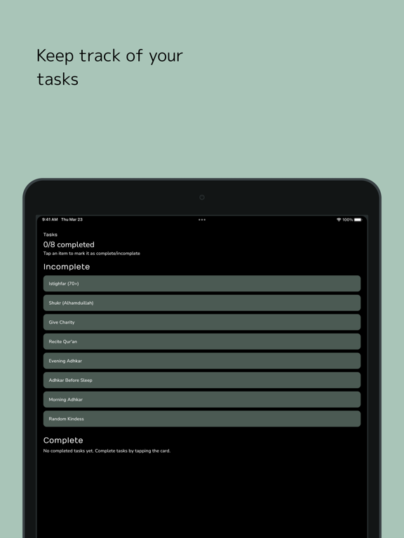 Ramadan Taskminder iPad screenshot 5 - Productivity app