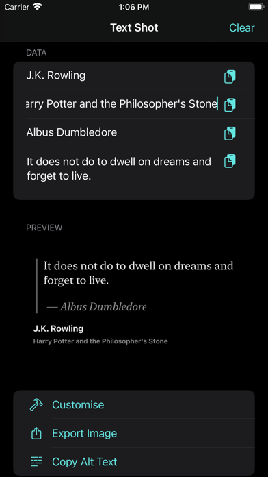 Text Shot Screenshot