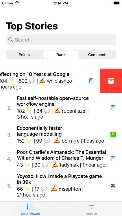 Native Reader for Hacker News