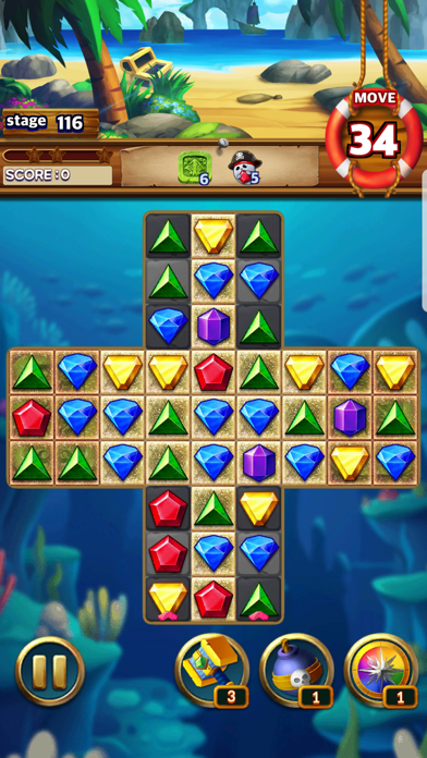 Jewels Pirate - Match 3 Puzzle Screenshot