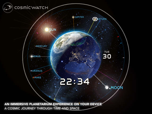 Zrzut ekranu z Cosmic-Watch