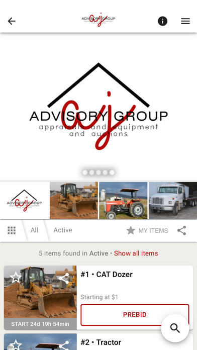 AJAG Auctions Screenshot