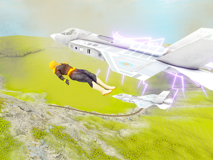 Flying Lightning Superhero