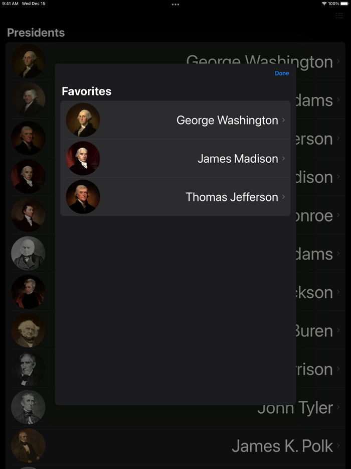 Presidents of United States