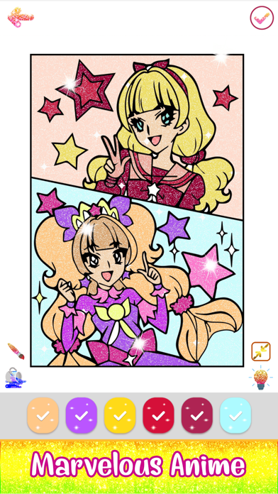 Glitter Color By Number Pages Screenshot