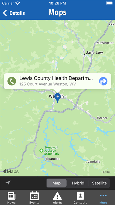 Lewis County WV Health Screenshot