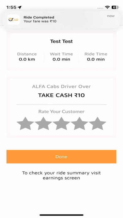 ALFA Cabs Driver Screenshot