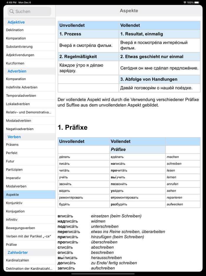 Russische Grammatik für iPad