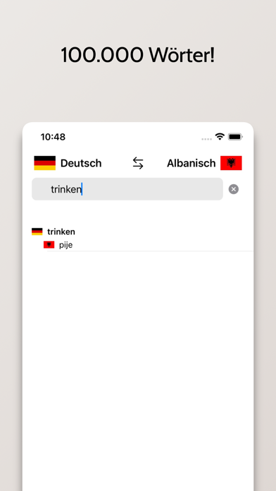 Albanisch-Deutsch Wörterbuch Screenshot