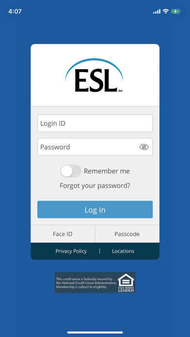 ESL Business Mobile Banking Screenshot