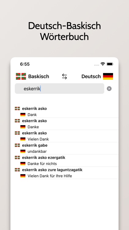 Baskisch-Deutsch Wörterbuch