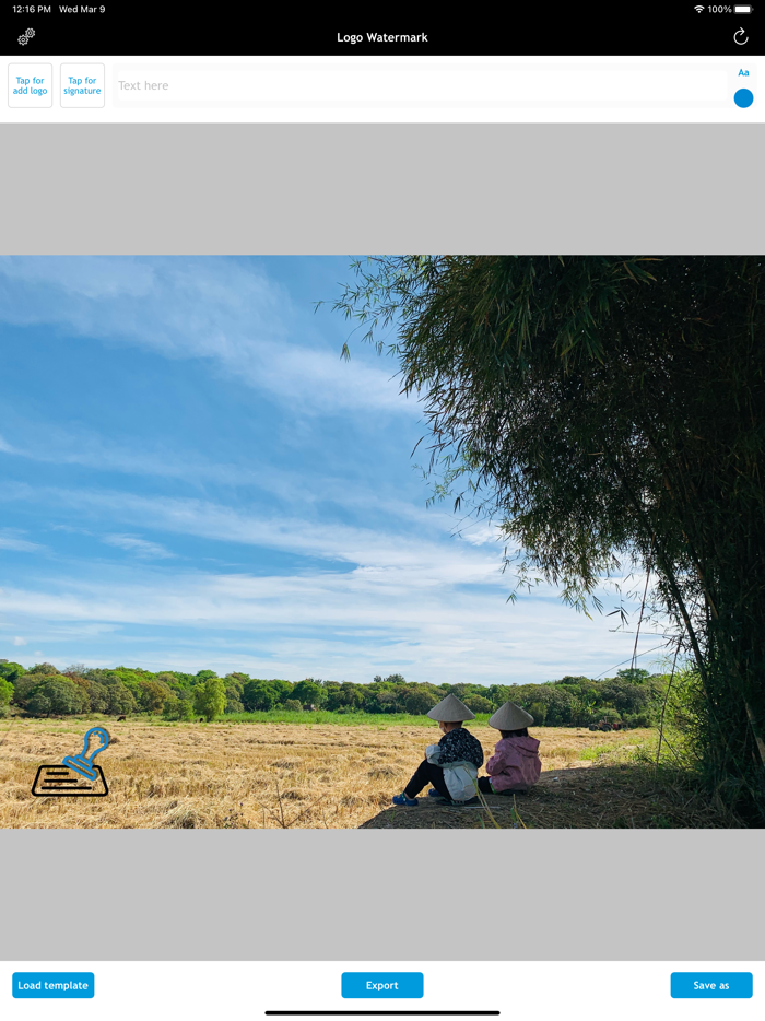 Photo watermark copyright