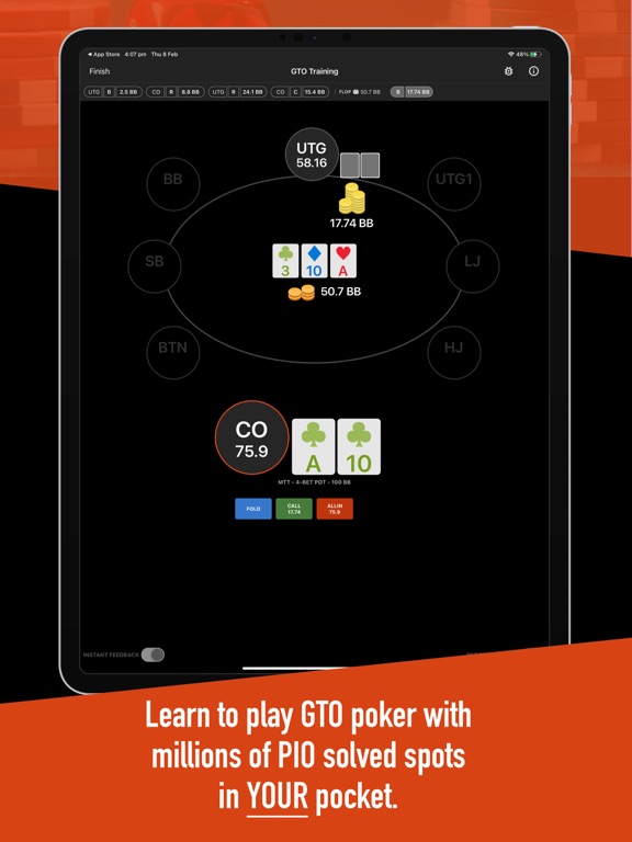 Screenshot #4 pour Postflop+ GTO Poker Trainer