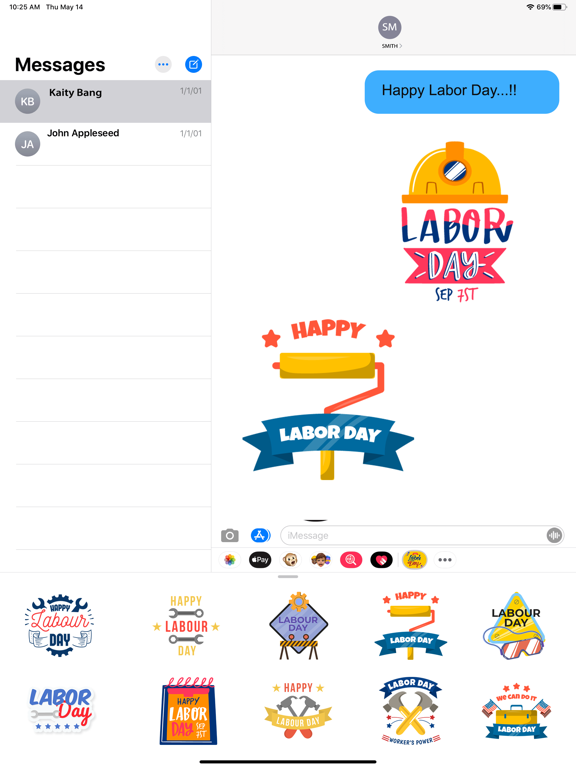 Screenshot #6 pour Labor Day EMojis!