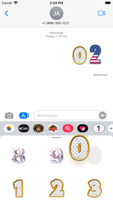 Sticker number Screenshot