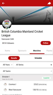 bcm cricket league iphone screenshot 2
