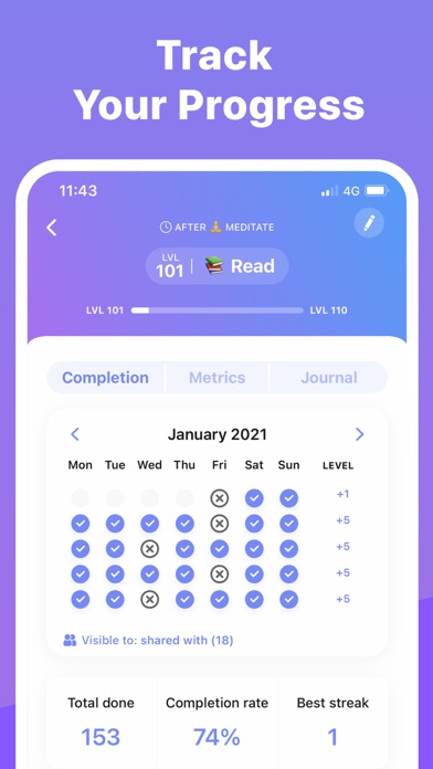 Screenshot #2 pour Keystone: Social Habit Tracker
