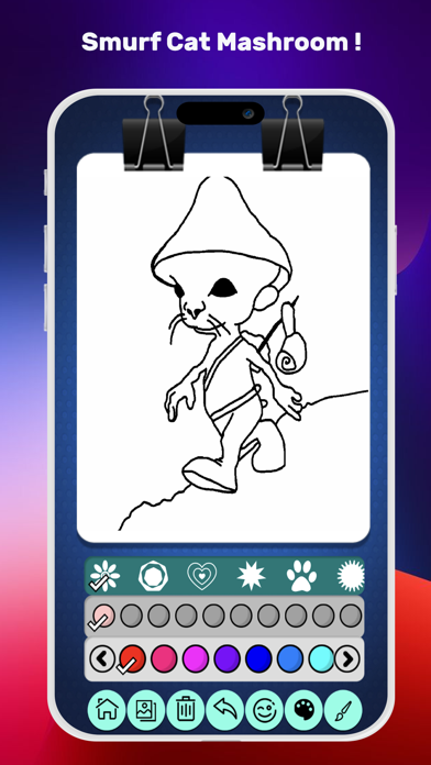 Smurf Cat Mushroom Coloring Screenshot