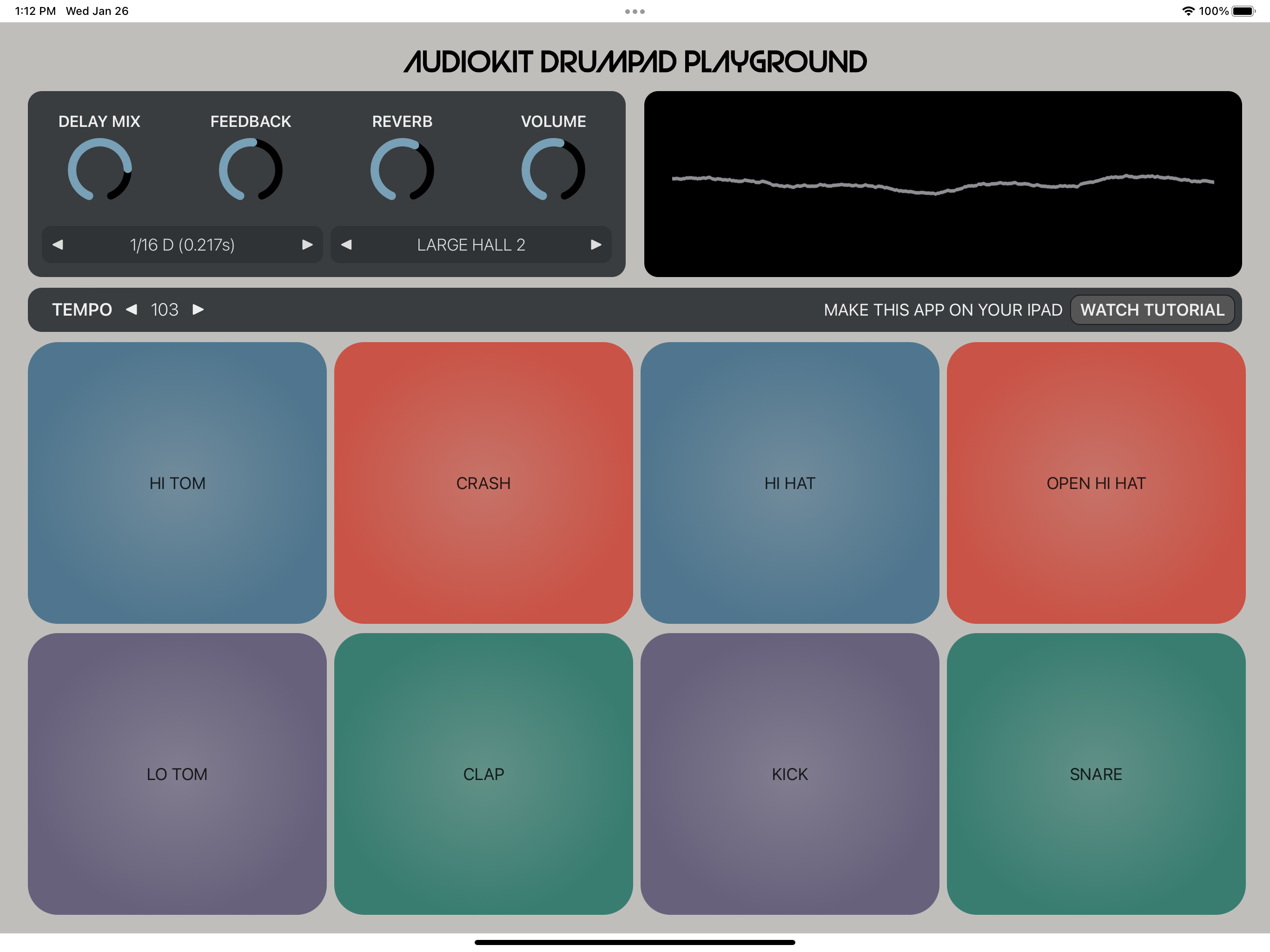 AudioKit Drum Pad Playground