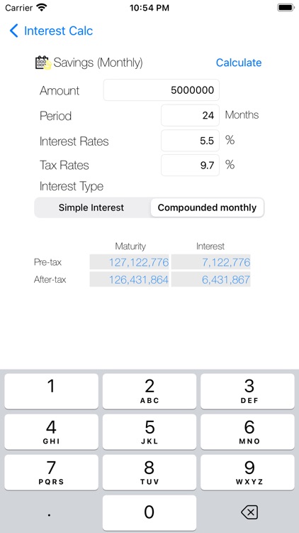 Interest Calculator (deposits)