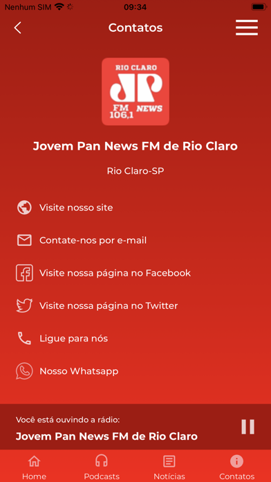 Jovem Pan News FM de Rio Claro Screenshot