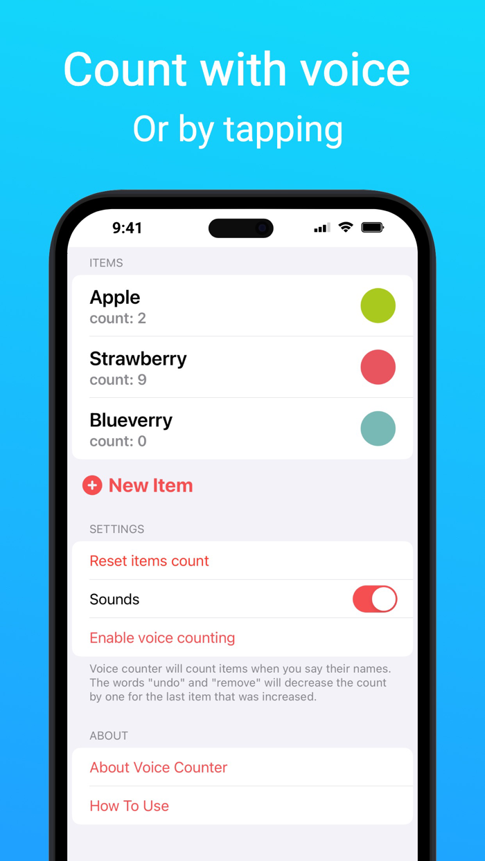 Voice Counter - List and Count