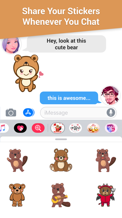 Screenshot #2 pour The Beaver and Bear Emojis