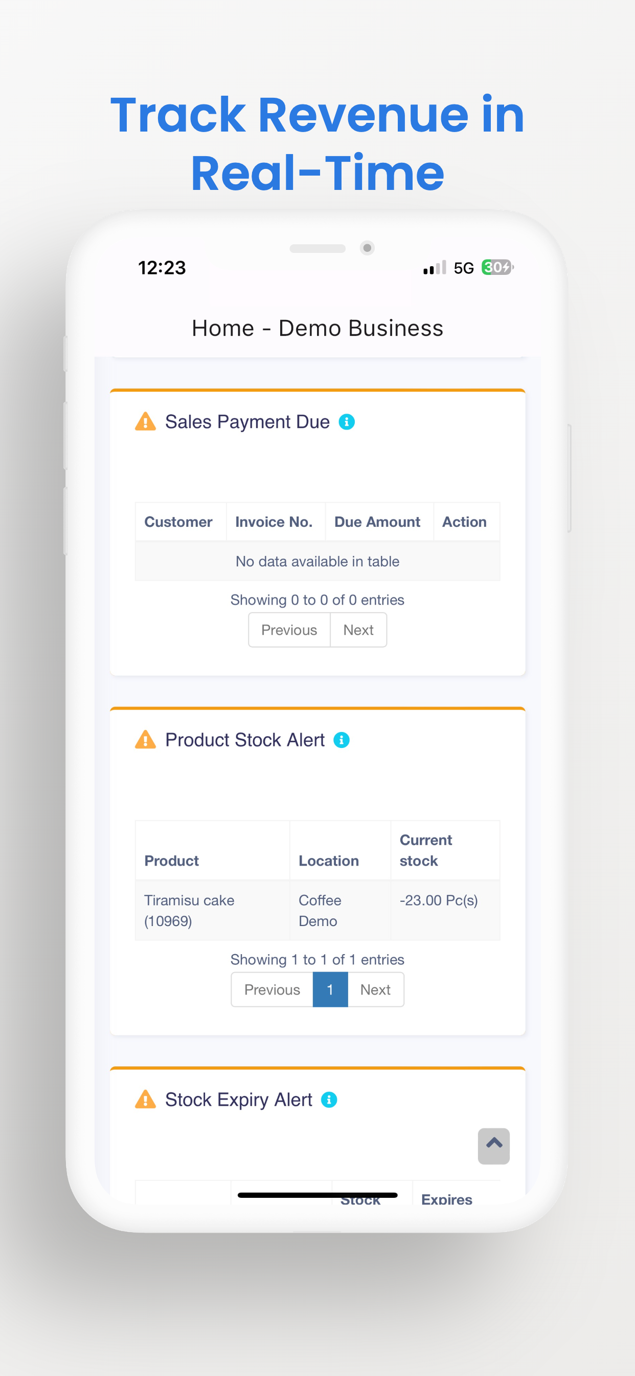 Falcon ERP Dashboard