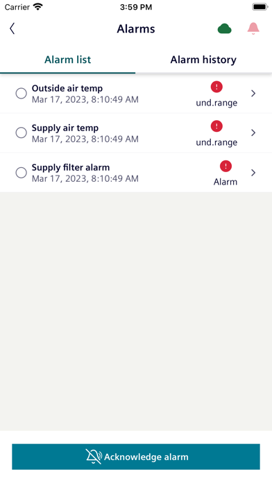 Climatix smartHMI Screenshot