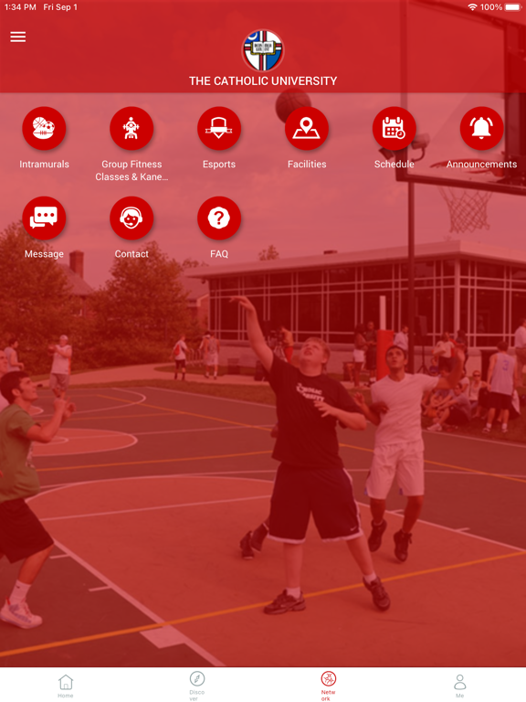 Catholic University Fitness iPad screenshot 1 - Sports app