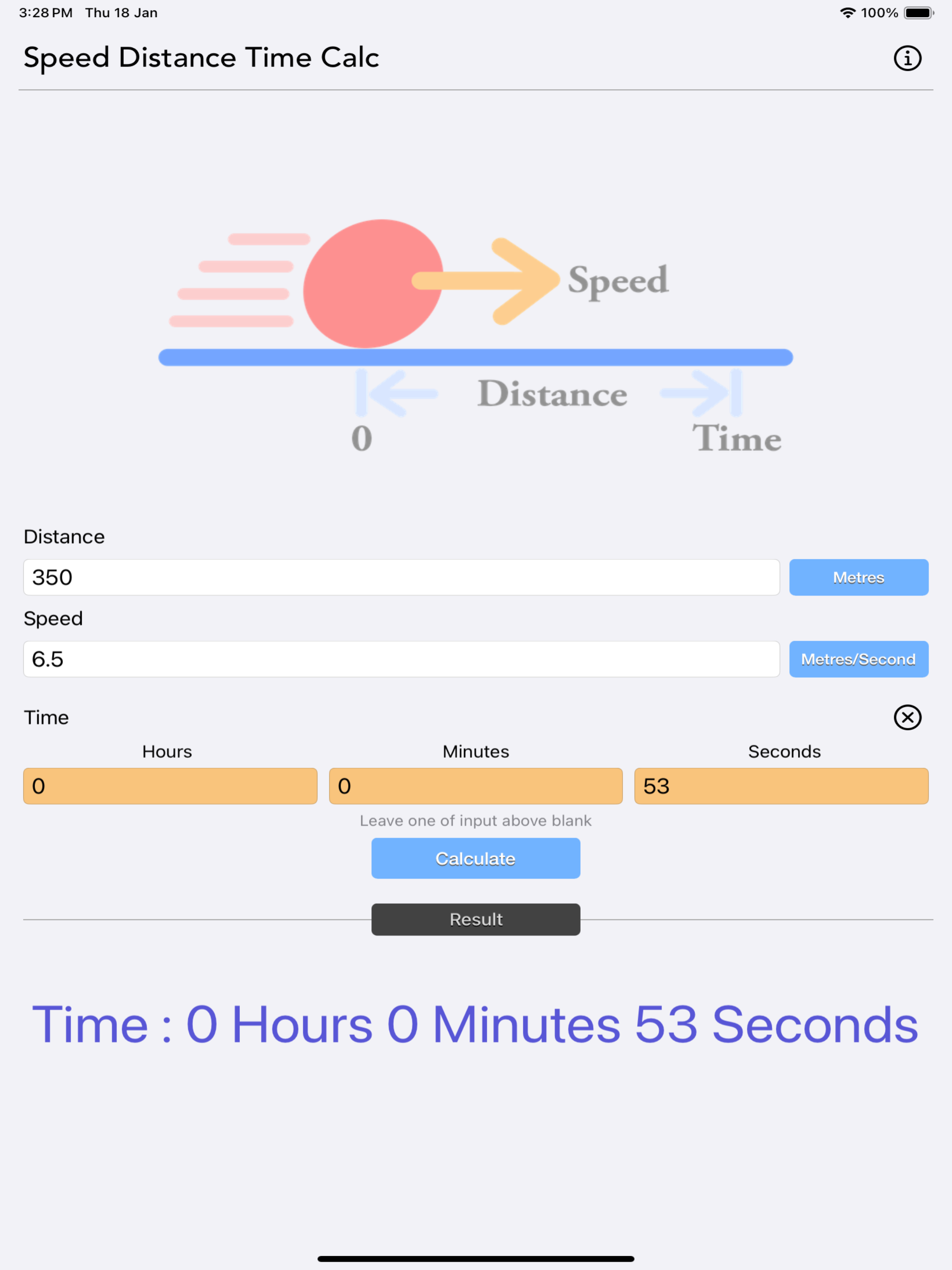 Speed Distance Time Calc