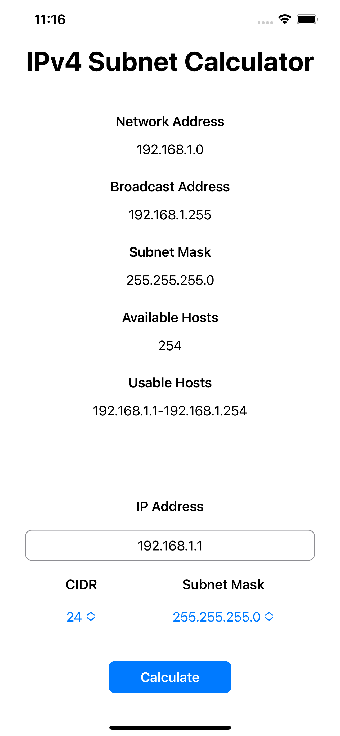 IPv4 Subnet Calculator screenshot 1