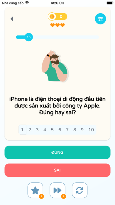 Câu Hỏi Đúng Sai Screenshot