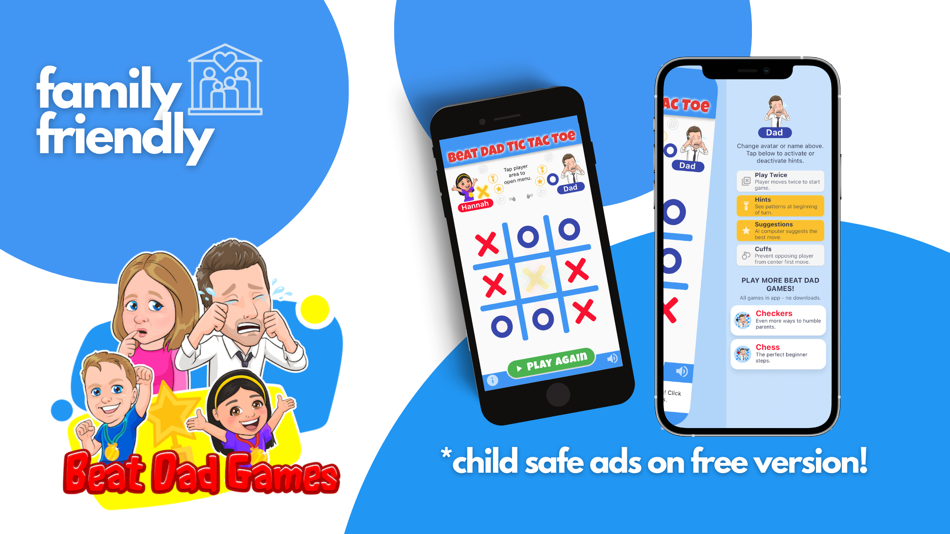 #6. Beat Dad Tic Tac Toe Families (iOS) Podle: Chicken Hill Designs LLC
