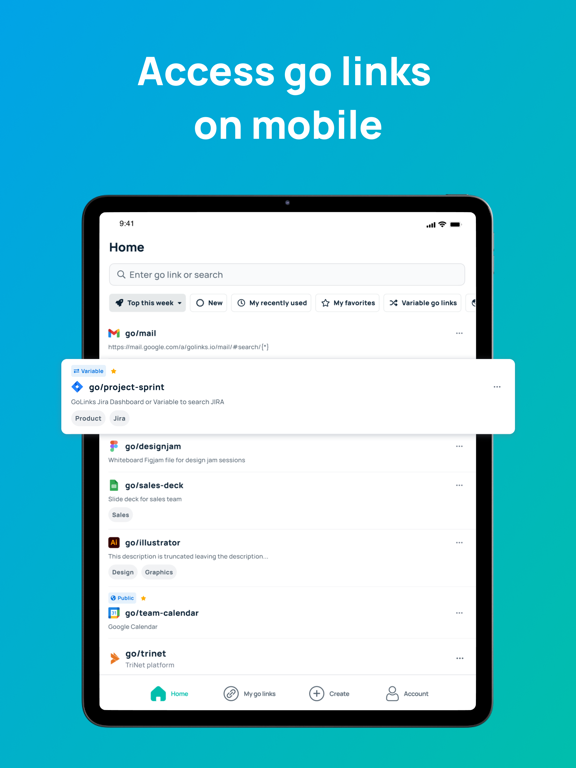 GoLinks iPad screenshot 1 - Business app