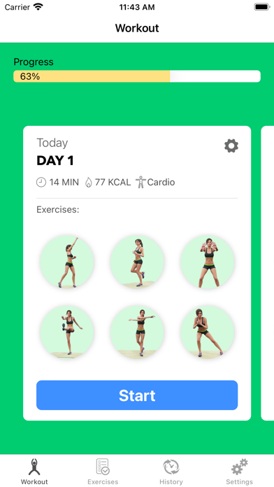 HIIT Cardio Workout - 30 Days Screenshot